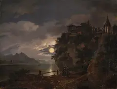 August Becker, Der Priesterstuhl bei Berchtesgaden, 1831, Öl auf Leinwand