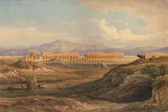 Rudolf Müller, Blick in die Campagna, 1838, Aquarell auf Papier