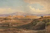 Rudolf Müller, Blick in die Campagna, 1838, Aquarell auf Papier