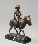 August Gaul, Eselreiterin, 1913, Bronze mit brauner Patina, auf Marmorsockel montiert. Höhe (ohne Sockel): 15,2 cm (6 in.)