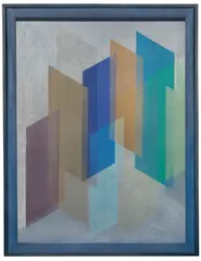 Xanti Schawinsky, Ste-51, 1974, Acryl auf Gaze über Acryl auf Leinwand