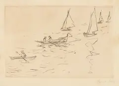Alsterboote by Emil Nolde, 1908, Kaltnadel auf Papier, sold Jun 2017