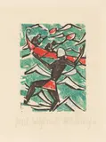 Otto Lange, Aus: „Van Zantens glückliche Zeit, 1919, Folge von 7 (von 21) Farbholzschnitten, jeweils auf Bütten