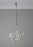 Lichtträgerfabrik Schwintzer & Berlin Gräff, Kronleuchter zu sechs Armen – Entwurf: Franz Haegele, Um 1925, Messing, gegossen, gestanzt, versilbert. 111 cm; Ø 45 cm (43 ¾ in.; Ø 17 ¾ in.)