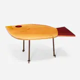 Billy Al Bengston, Canal Club Fish Table, 1998, maple, acrylic, wrought iron