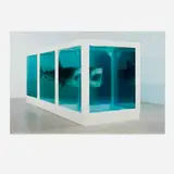 The Physical Impossibility of Death in the Mind of Someone Living by Damien Hirst, 2013, digital lenticular print in colors with digitally printed cutout overlay on PETG plastic, offered Sep 2025