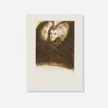 Marie Antoinette by Arnulf Rainer, 1989, drypoint etching in colors, offered Sep 2025