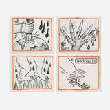 Keith Haring, Four works from the Against All Odds, 20 Drawings series, 1989, lithograph in colors