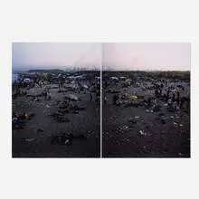 Massimo Vitali, Rosignano Dawn (diptych) (from A Portfolio of Landscapes and Figures), 2006, offset lithograph in colors