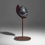 David Trulli, Untitled (Atomic Egg), 2007, ink-coated clay over wood, patinated bronze