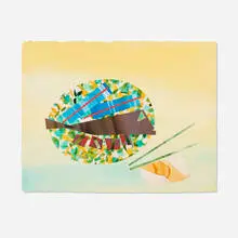 Billy Al Bengston, Plato De Moreno, 1982, watercolor and collage on Arches