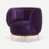 Jaime Hayo, Vuelta armchair, brass-plated steel, velvet upholstery