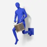 Ofra Zimbalista, A Drummer, 1996, painted cast aluminum, steel