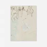 Amiri Baraka, Between Gigs, 1995, graphite, ink, crayon, paper collage on paper
