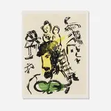 Marc Chagall, Untitled (from the Poèmes suite), 1968, woodcut in colors on Japon nacré