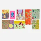 Brian Chippendale, Eight works, screenprint in colors, mixed media