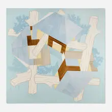 Blue Lodge by Kevin Appel, 2004, acrylic on canvas over panel, offered Apr 2025