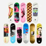 Skateboard decks (set of eleven) by Andy Warhol, c. 2012, transfer-printed plywood, offered Mar 2025