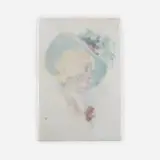 Mary Louise McLaughlin, Losanti portrait tile, 1902, glazed porcelain
