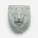 Lion fountain by Grueby Faience Company, 1898-1910, glazed stoneware, sold May 2023