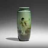 Early Sea Green vase with Venus by William P. McDonald for Rookwood Pottery, 1894, glazed earthenware, sold May 2023