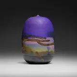 Untitled (with rattle) by Toshiko Takaezu, c. 1995, glazed porcelain, sold Apr 2023