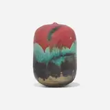 Untitled (from the Ocean Edge series) by Toshiko Takaezu, c. 1995, glazed porcelain, sold Apr 2023