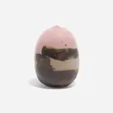 Untitled (with rattle) by Toshiko Takaezu, glazed porcelain, sold Apr 2023