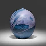 Untitled (with rattle) by Toshiko Takaezu, c. 1985, glazed stoneware, sold Apr 2023