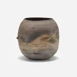 Vase by Toshiko Takaezu, c. 1980, volcanic ash-glazed and wood-fired stoneware, sold Apr 2023