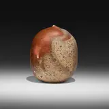Untitled (with rattle) by Toshiko Takaezu, 2006, anagama-fired stoneware, sold Apr 2023