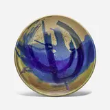 Plate by Toshiko Takaezu, glazed porcelain, sold Apr 2023