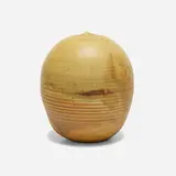 Untitled (with rattle) by Toshiko Takaezu, glazed porcelain, sold Apr 2023