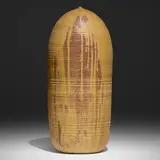 Untitled (with rattle) by Toshiko Takaezu, c. 1978, glazed stoneware, sold Apr 2023