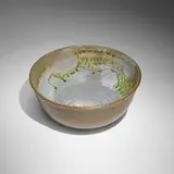Bowl by Toshiko Takaezu, c. 1978, salt-glazed stoneware, sold Apr 2023