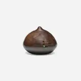 Untitled (with rattle) by Toshiko Takaezu, c. 1985, glazed porcelain, sold Apr 2023