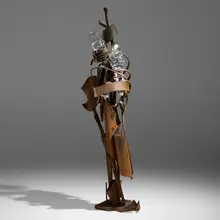 Contrapose by Albert Paley, 2002, forged and fabricated steel with a natural patina, hot-worked glass, sold Jan 2023