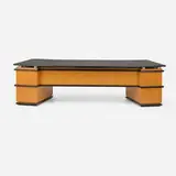 Ed Murphy and John O'Brien, Executive desk, c. 2010, tiger maple, stained wood, composite, aluminum