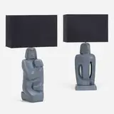 Eva Hannchen Rosenberg, Table lamps, pair, c. 1945, cast and painted plaster, enameled steel