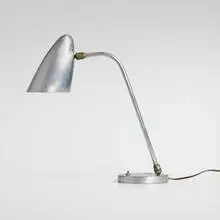 Modern, Table lamp, c. 1955, aluminum, brass