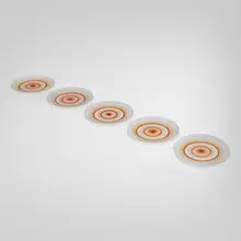 Plates, set of five by Maurice Heaton, c. 1930, blown glass with enamel, sold Aug 2025