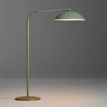 Kurt Versen, Floor lamp, model 59022, c. 1940, enameled aluminum and steel