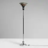 attribution Kurt Versen, Floor lamp, c. 1940, polished aluminum, lacquered aluminum