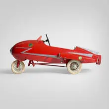 Giordani, Réattore pedal rocket plane, 1955-59, enameled steel, aluminum, plastic, chrome-plated steel, rubber