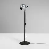 Jandor Inc., Sphero-Lux floor lamp, c. 1940, aluminum, lacquered steel and cast iron, plastic, composite