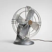 Inc. Wright Industries, Zephyr AirKooler fan, 1946, polished aluminum, chrome-plated steel