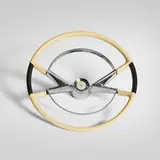 Ford Motor Company, Lincoln Premier steering wheel, c. 1956, urethane over steel, chrome-plated metal, glass
