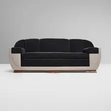 Art Déco, Sofa, c. 1935, velvet upholstery, mahogany