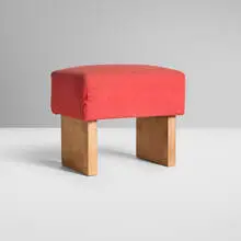 Richard Neutra, Stool, c. 1950, cotton upholstery, birch plywood