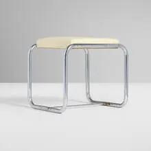 William Lescaze, Stool from the Philadelphia Savings Fund Society Building, 1931, chrome-plated steel, vinyl upholstery
